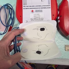 American Red Cross AED Trainer CPR Training Defibrillator w Pads & Case SET OF 2