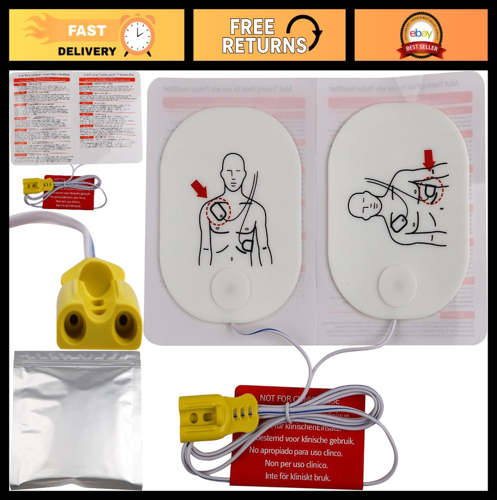 Defibrillator Training Pads for AED Trainer – Compatible with Philips HeartStart