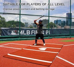 KuiBonu 10’x5′ Baseball Hitting Mat w/ Antislip Rubber Backing, Home Plate, Batt
