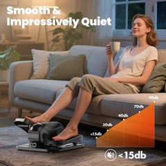 Yagud Under Desk Elliptical Machine Portable Quiet Electric Seated Pedal with Re