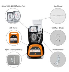 AED Trainer, Portable Training Device with 4 Scenarios, English Voice…