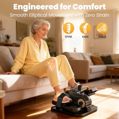 Yagud Under Desk Elliptical Machine Portable Quiet Electric Seated Pedal with Re