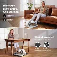MERACH Under Desk Elliptical Machine, Leg Exerciser, Sitting, 12 Speeds, Quiet