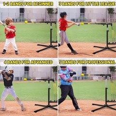 Jascopro Baseball Swing Trainer 5 Power Bandsheight Adjustable 31-47 Inches