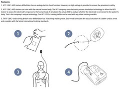 AED Trainer XFT-120C+ First Aid Training Teaching Kit Train Electrode Pad Cable