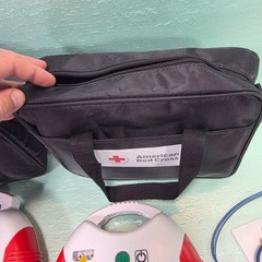 American Red Cross AED Trainer CPR Training Defibrillator w Pads & Case SET OF 2