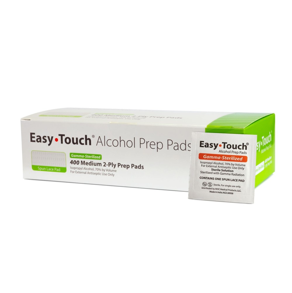 EasyTouch Alcohol Prep Pads (400 ct.) 1 Count (Pack of 400), Green