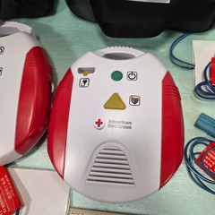 American Red Cross AED Trainer CPR Training Defibrillator w Pads & Case SET OF 2