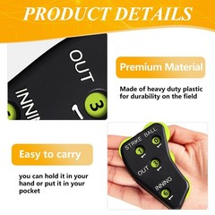 Deekin 4pcs 4 Wheel Baseball Umpire Clicker Indicator Gear Practice Black