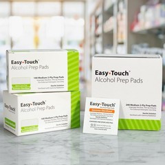 EasyTouch Alcohol Prep Pads (400 ct.) 1 Count (Pack of 400), Green