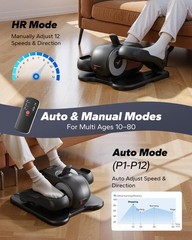 MERACH Under Desk Elliptical Machine Leg Exerciser Sitting Seniors Remote Contro