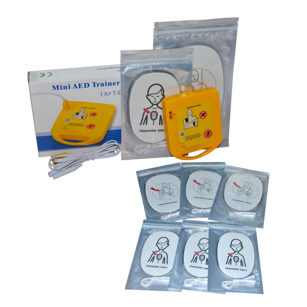 Mini AED Trainer Emergency First Aid Training Automatic Device + 6pairs Pads