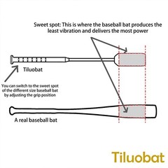 Tiluobat Baseball Swing Trainer Bat with 12 Soft Practice Balls Carry Bag