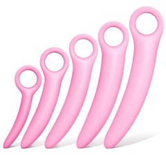 Tisancy 5 Size Silicone Pelvic Floor Muscle Dilator Exerciser Rose Red