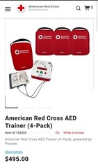 American Red Cross AED Trainer (CPR/AED Training Device) 4 Pack w/ Travel Bag