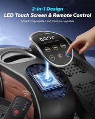 MERACH Under Desk Elliptical Machine Leg Exerciser Sitting Seniors Remote Contro