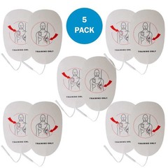 5 Pack AED Trainer Pads – Replacement Electrode Pads for Practi-Trainers, Adult