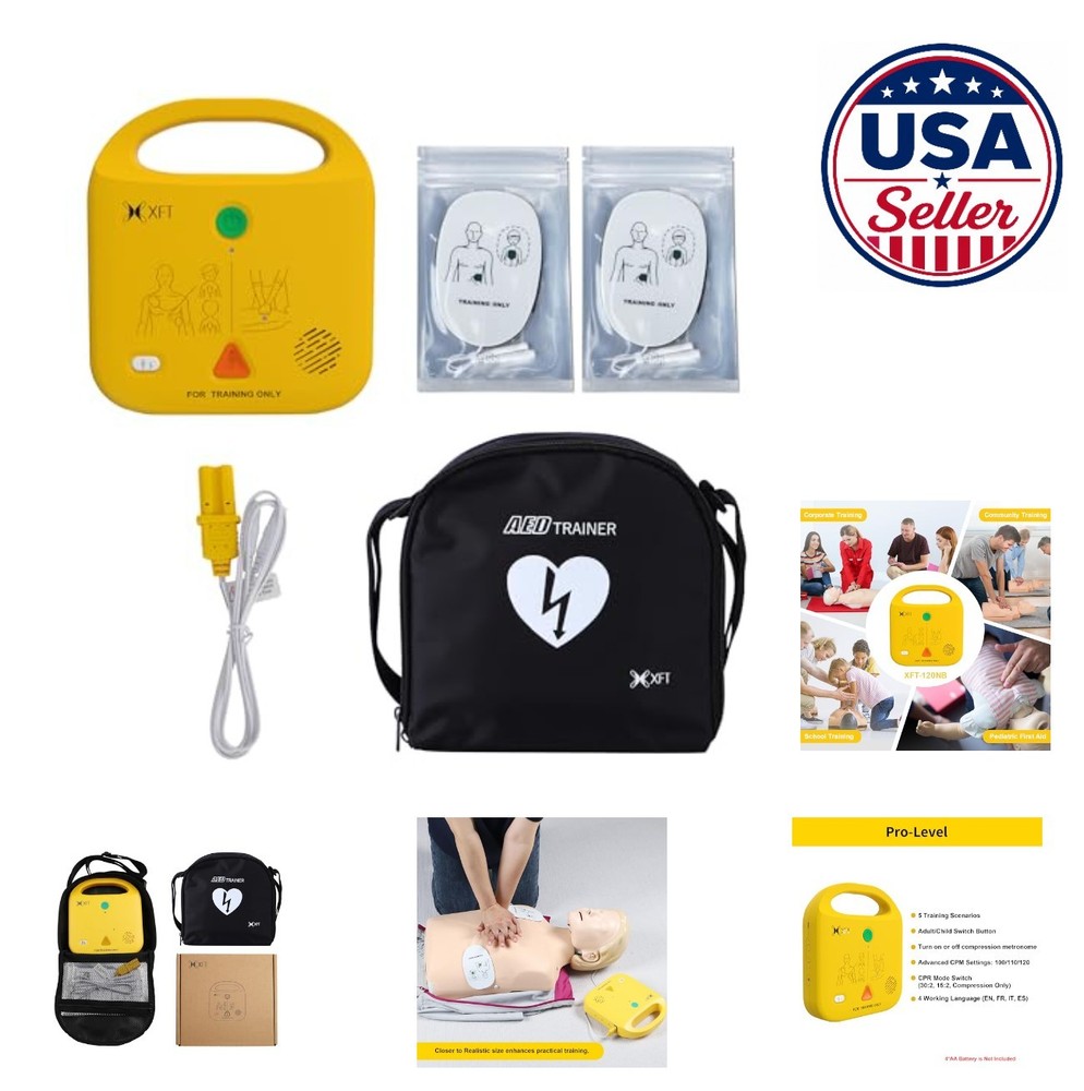 AED Trainer Device with 5 Training Modes Voice Prompts English French Italian