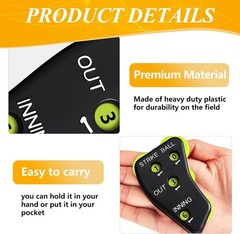 Deekin 4 Wheel Baseball Umpire Clicker Black Indicator Gear Practical Baseball C