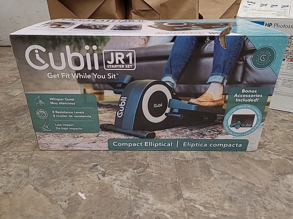 Cubii JR1 Under Desk Elliptical, Mini Pedal Exerciser, Home/Office, Seniors, Aqu