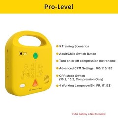 AED Trainer Device with 5 Training Modes Voice Prompts English French Italian