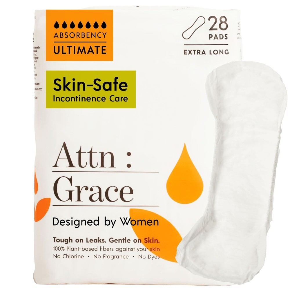 Attn: Grace Ultimate Incontinence Pads for Women, 28-Pack – 1 Pack, White