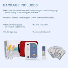 XFT AED Trainer XFT-120C+ First Aid CPR Training Class Unit Electrode Pad Cable