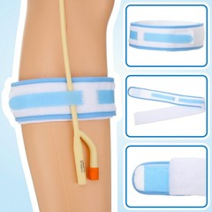 Tondiamo 4 Pcs Catheter Holder Urine Drainage Bag Leg Band Straps Blue