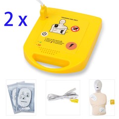 2X Mini AED Trainer XFT-D0009 First Aid Training Teaching Machine CPR Train Kits