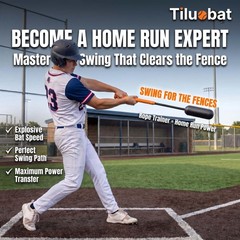 Tiluobat Yellow Baseball Rope Swing Training Bat Comes 12 Training Balls And 1