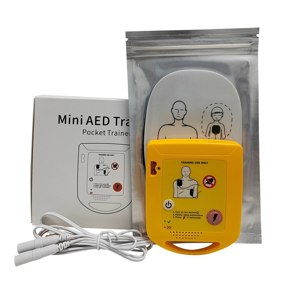 Mini AED Trainer XFT-D0009 First Aid Train Device Training Machine Pads English